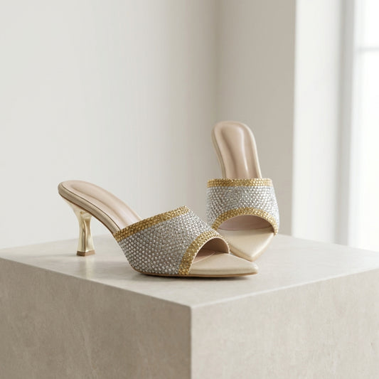 Royal Sparkle Bridal Slide Heels