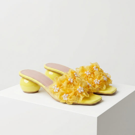 Sunshine Bloom Floral Heels