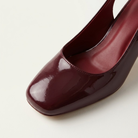 Cherry Red Block-Heel Slingbacks