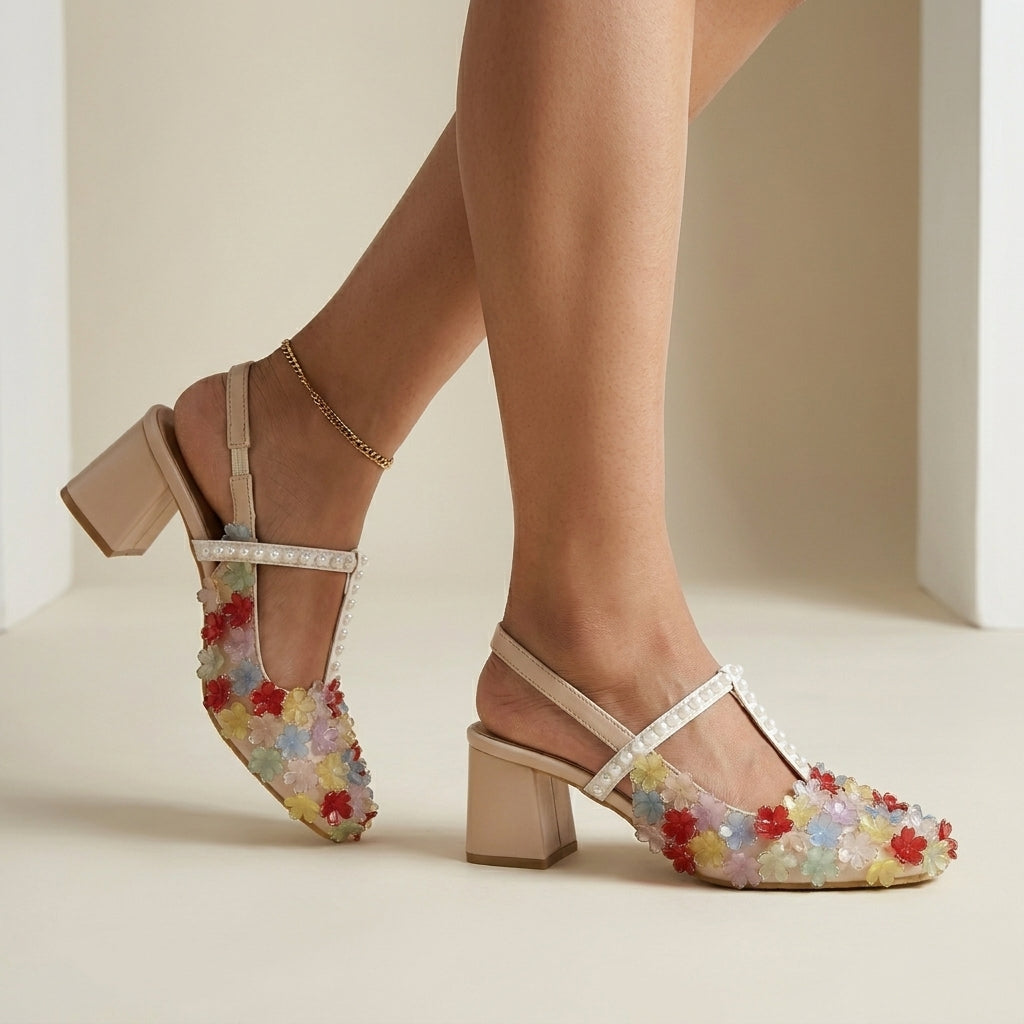Garden Bloom Slingback Heels