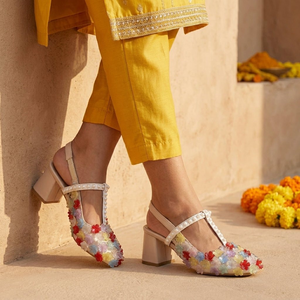 Garden Bloom Slingback Heels