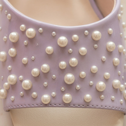 Lavender Pearl Scatter Block Heels
