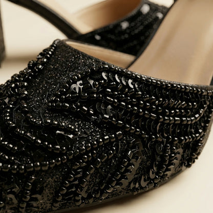Midnight Royale Black Block Heels