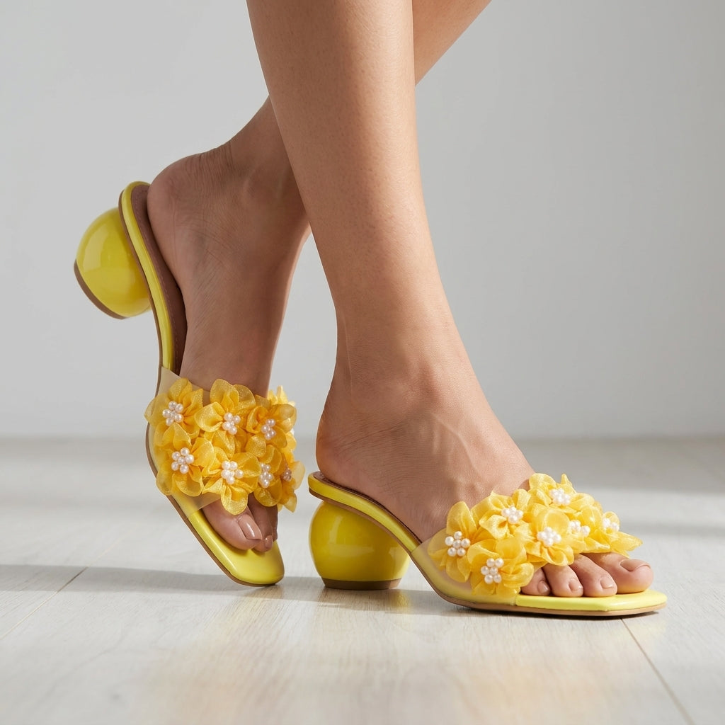 Sunshine Bloom Floral Heels