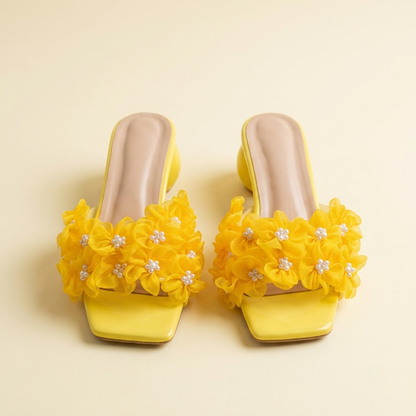 Sunshine Bloom Floral Heels