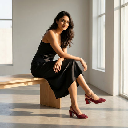 Ruby Radiance Slingback Heels