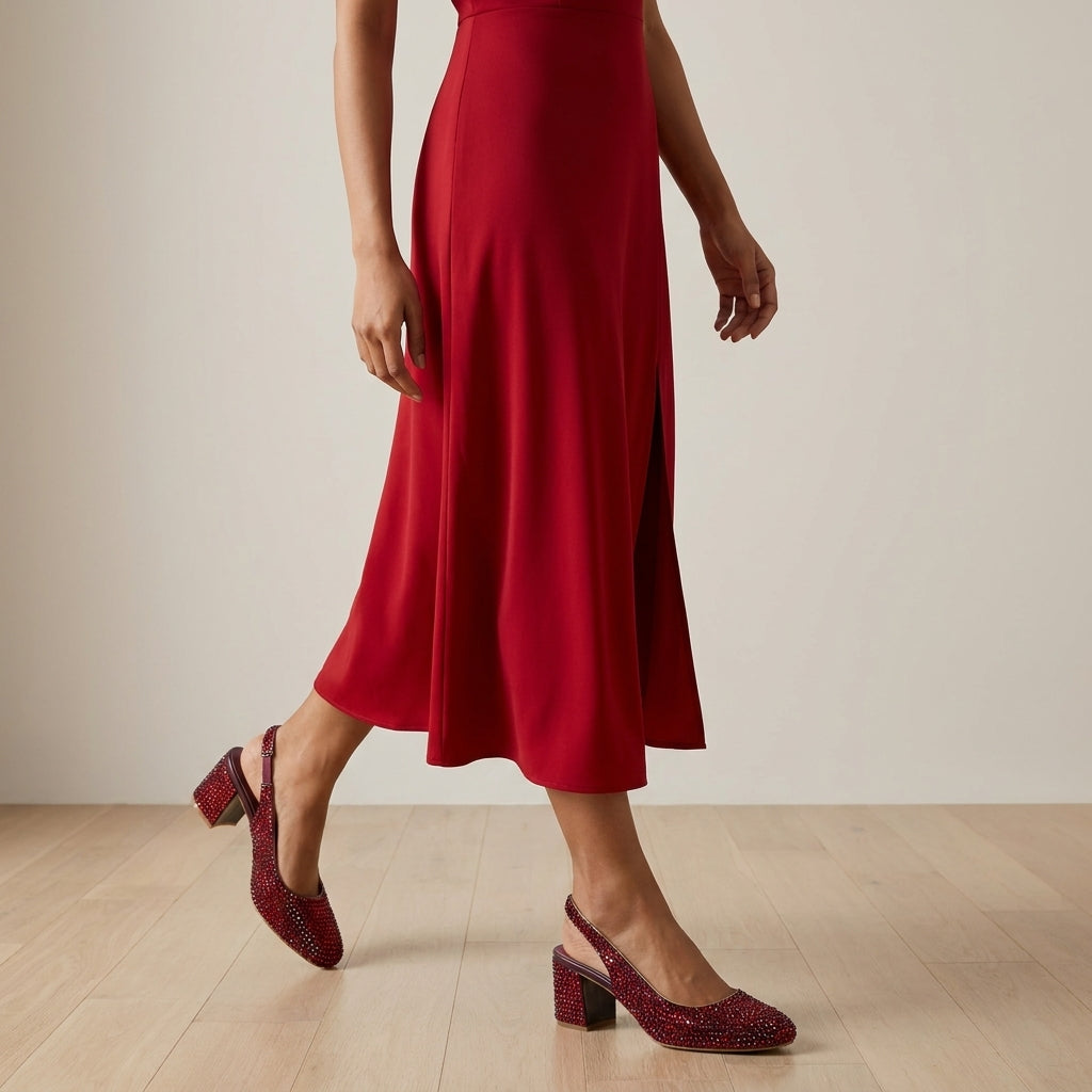 Ruby Radiance Slingback Heels
