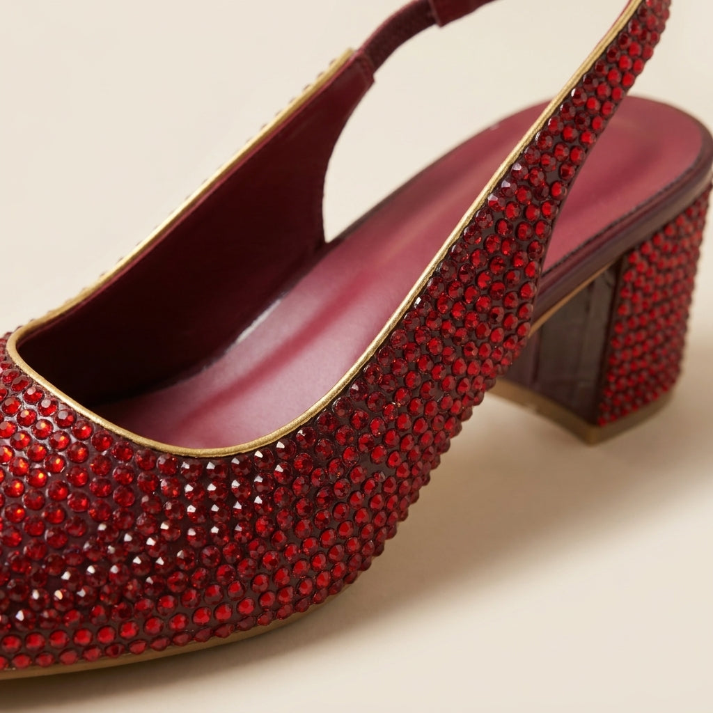 Ruby Radiance Slingback Heels