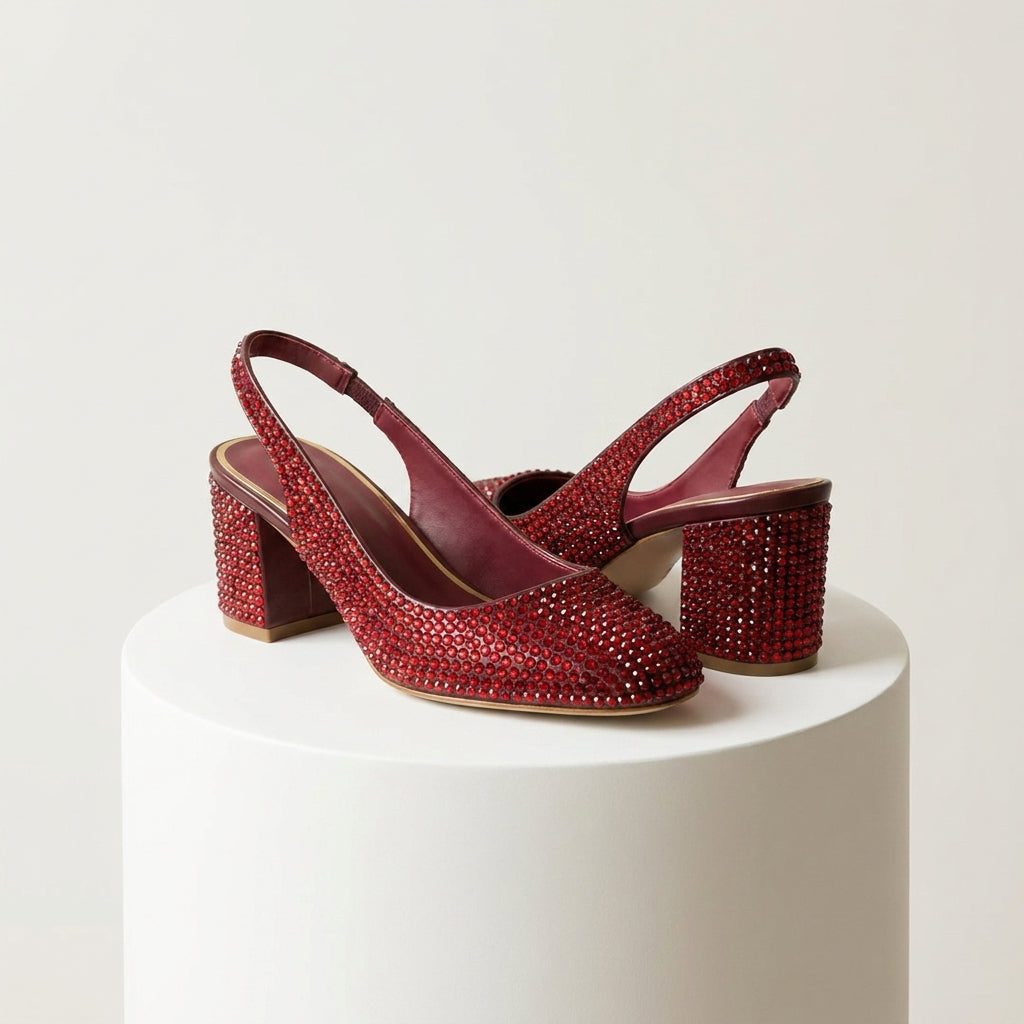 Ruby Radiance Slingback Heels