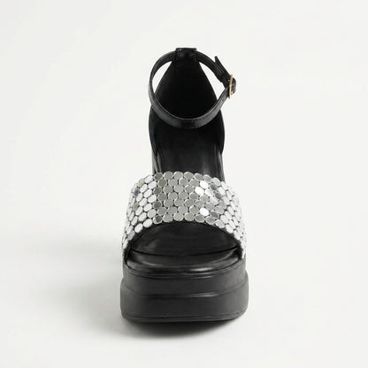 Black Mirage Mirror Platform Heels