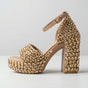 Golden Topaz Crystal Platform Heels