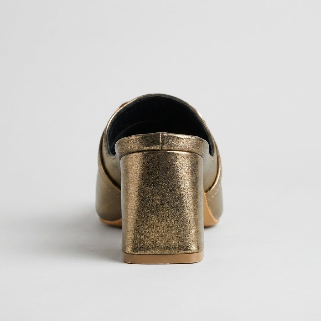 Antique Gold Metallic Mules