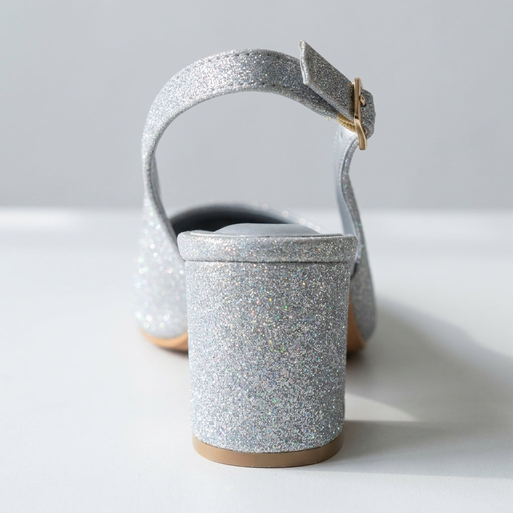 Silver Radiance Slingback Heels