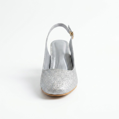 Silver Radiance Slingback Heels