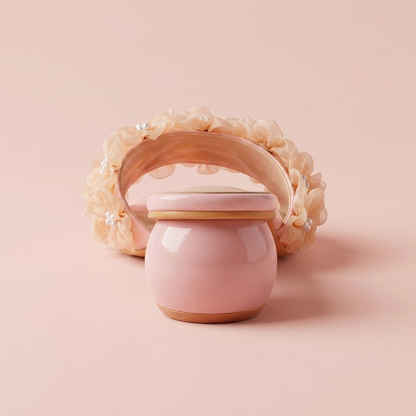 Blush Pearl-Corsage Orb-Heel Slides
