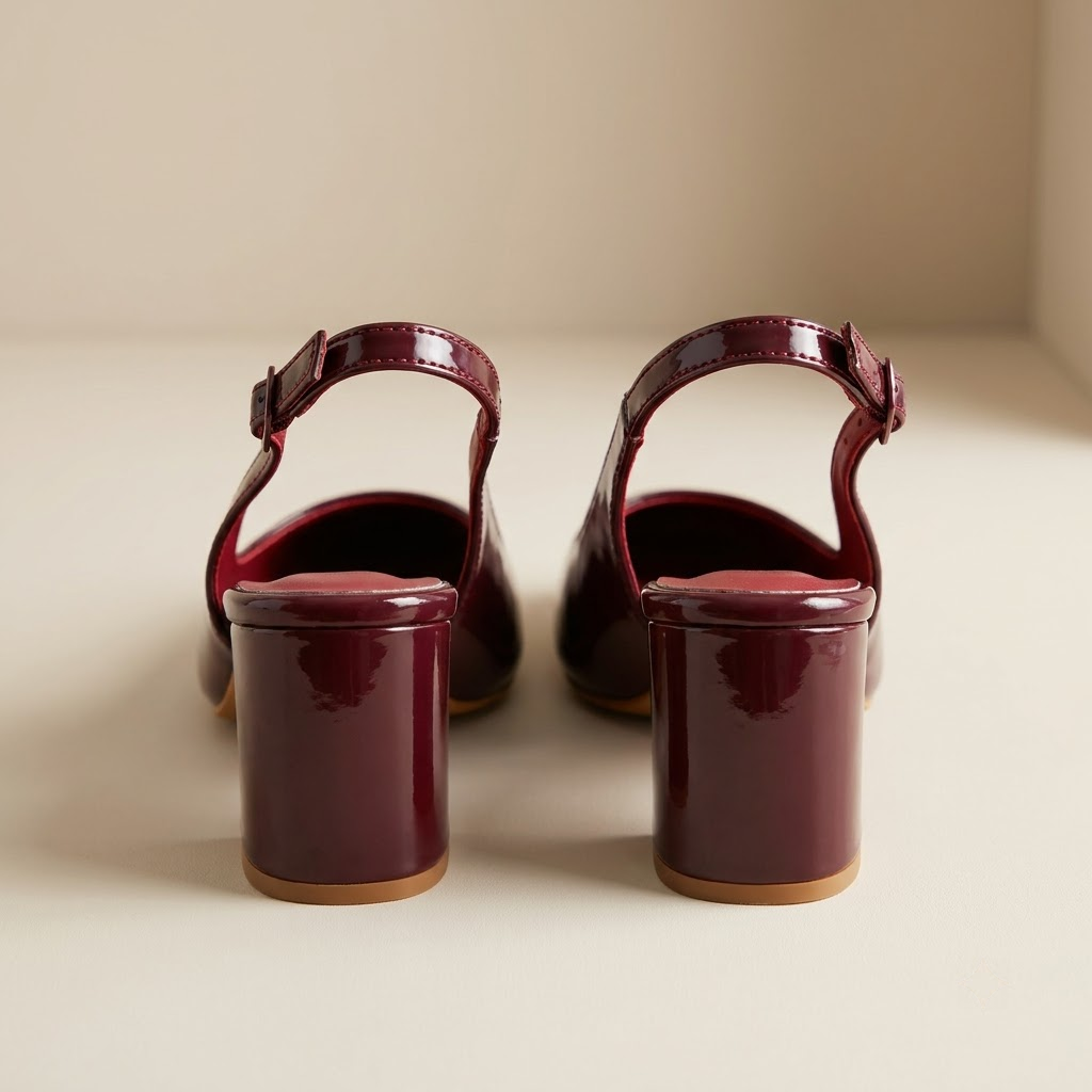Cherry Red Block-Heel Slingbacks