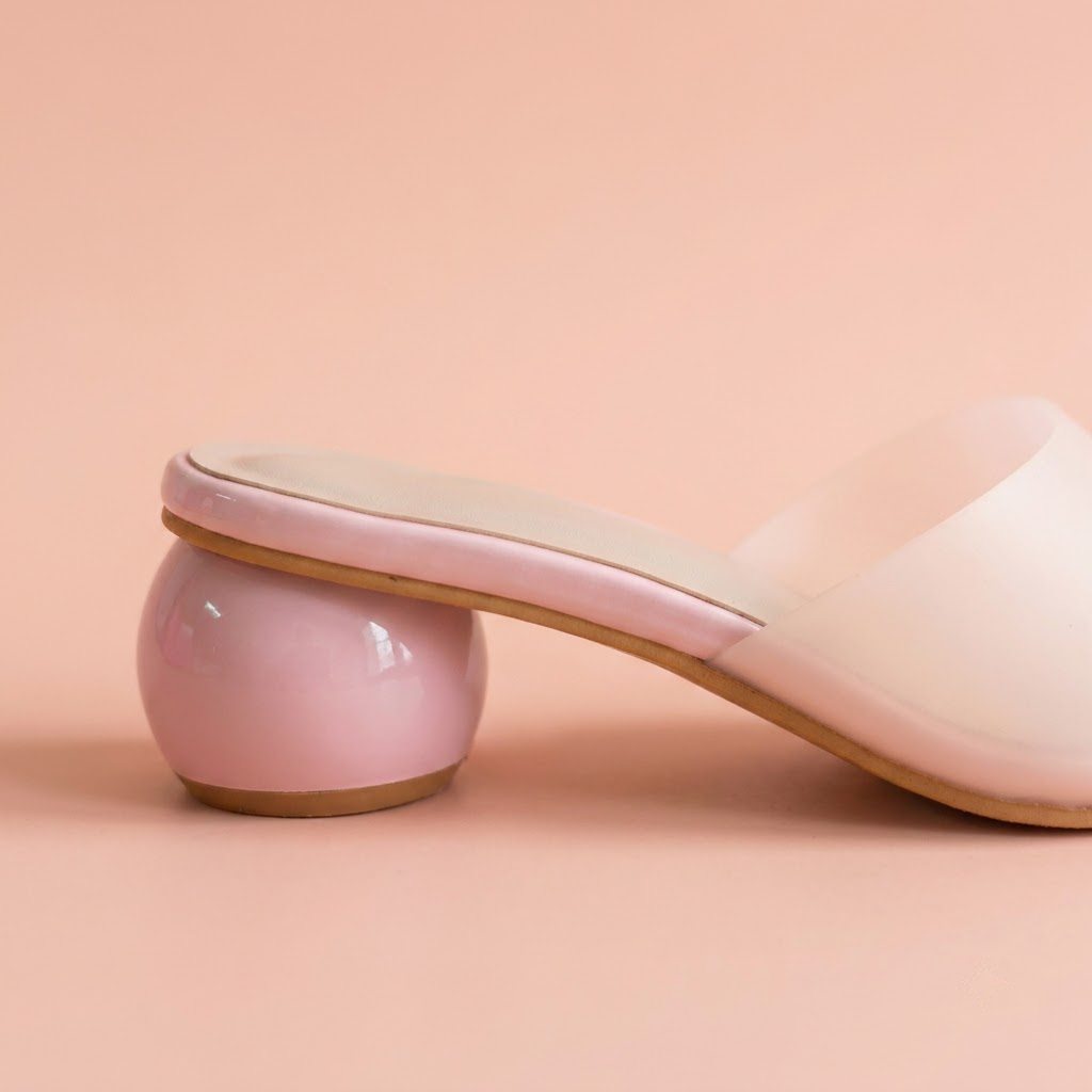 Blush Pink Translucent Orb-Heel Mules