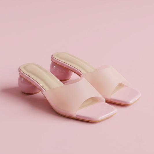 Blush Pink Translucent Orb-Heel Mules
