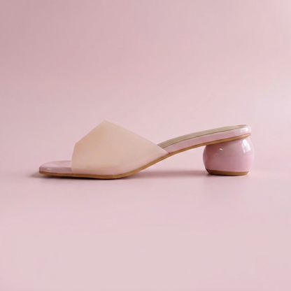 Blush Pink Translucent Orb-Heel Mules