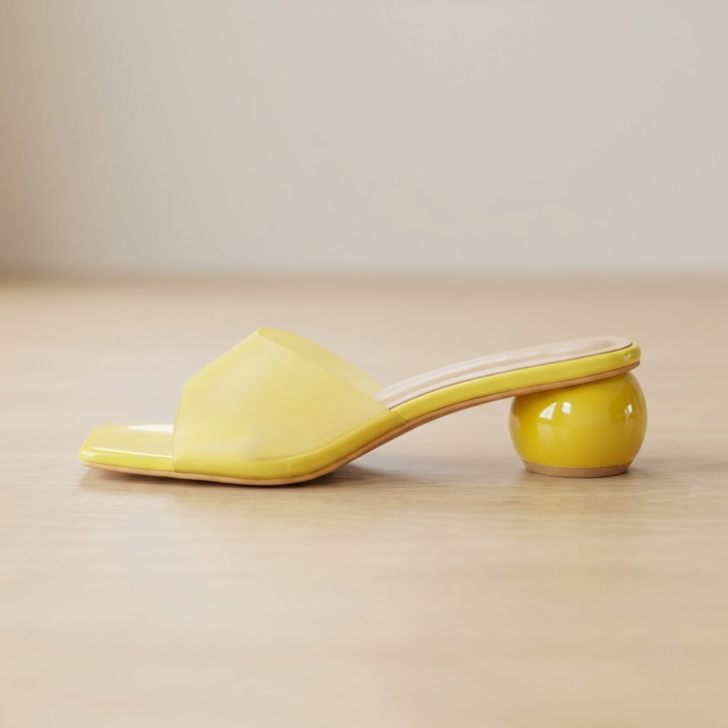 Yellow Translucent Orb-Heel Mules