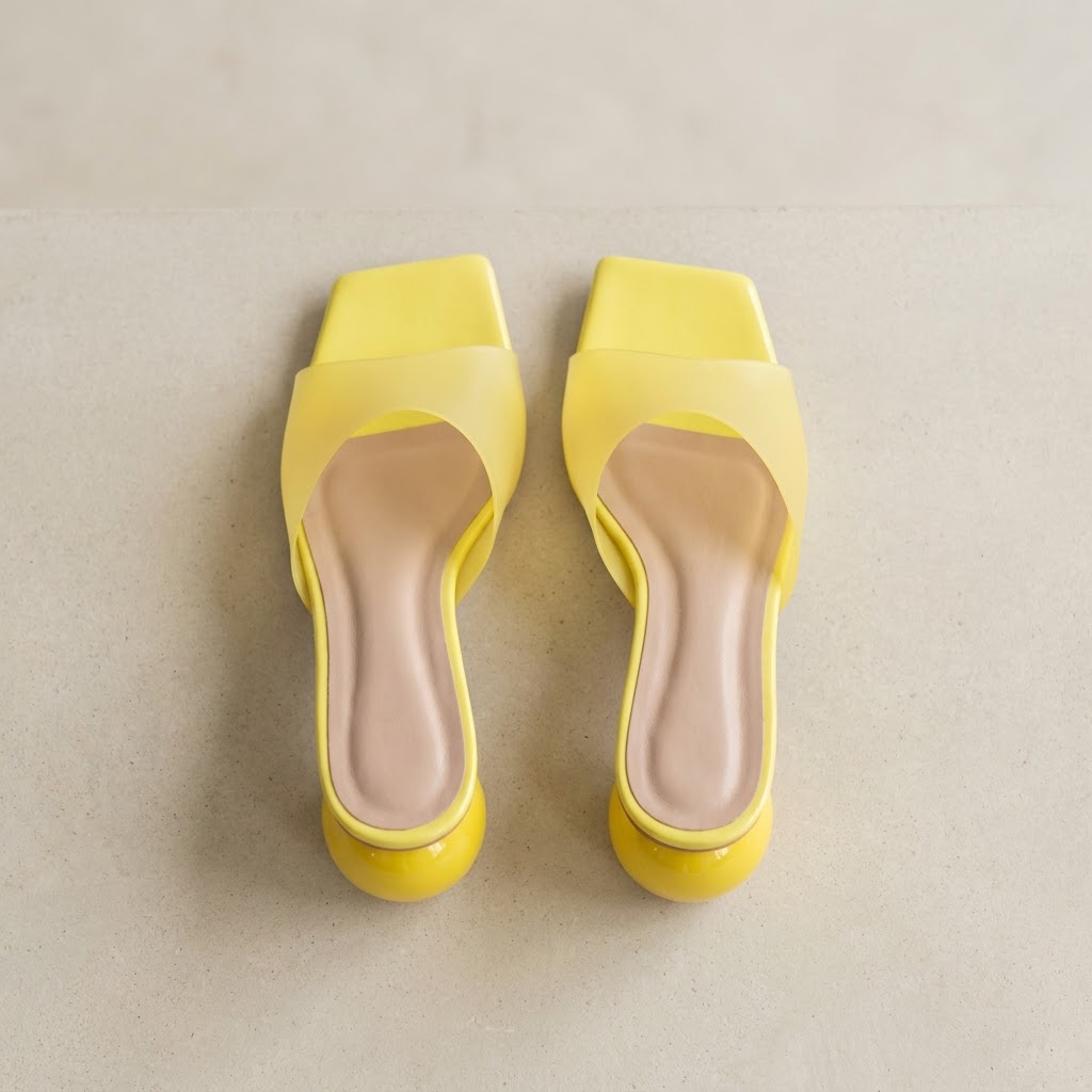 Yellow Translucent Orb-Heel Mules