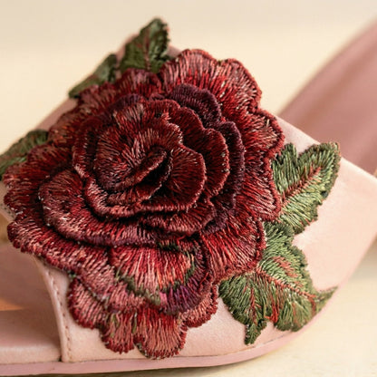 Rose Bloom Mule Heels