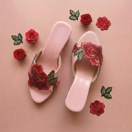 Rose Bloom Mule Heels