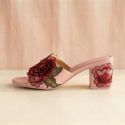 Rose Bloom Mule Heels
