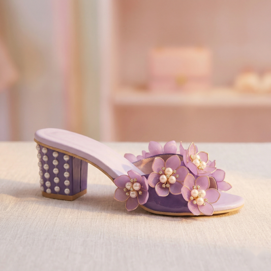 Violette Floral Mule Heels
